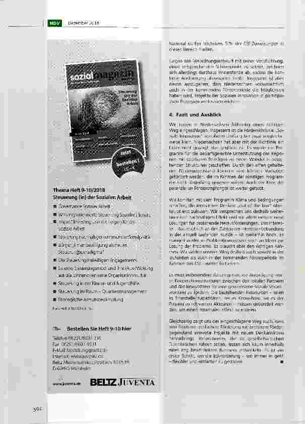 Vorschauseite 5: Soziale Innovationen als Instrument zur Bewältigung des strukturellen Wandels ein Beispiel aus Niedersachsen