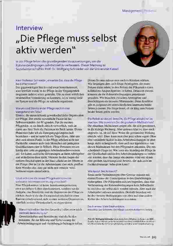 Vorschauseite 1: „Die Pflege muss selbst aktiv werden