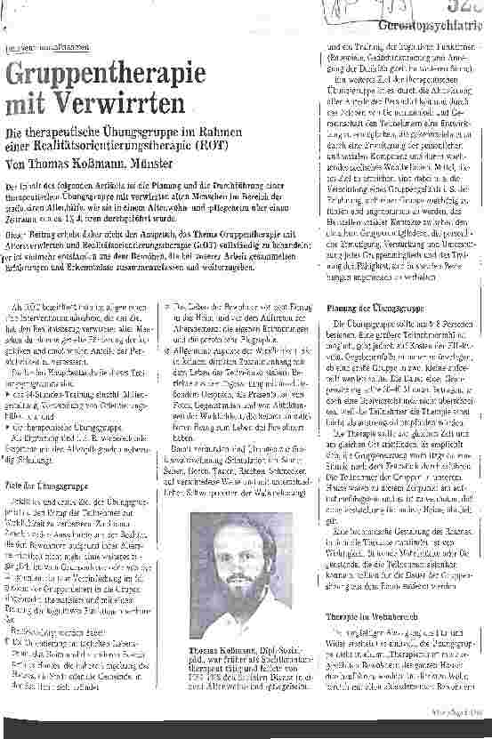 Vorschauseite 1: Gruppentherapie mit Verwirrten Die therapeutische Übungsgruppe im Rahmen einer Rehabilitationstherapi