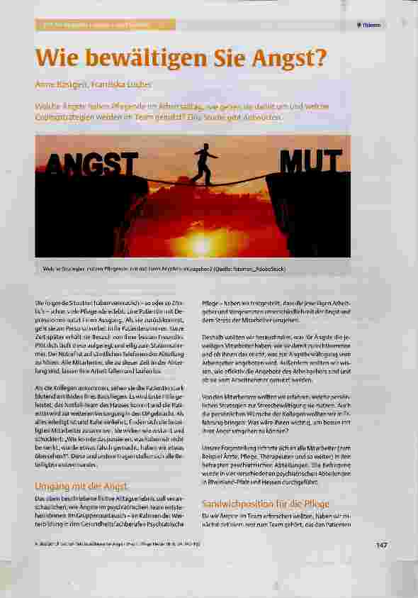 Vorschauseite 1: Wie bewältigen Sie Angst?