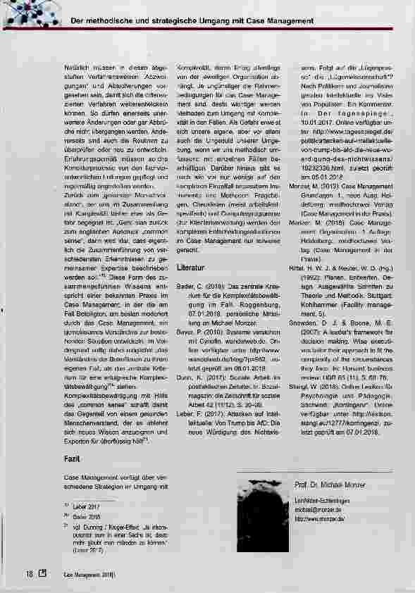 Vorschauseite 6: Der methodische und strategische Umgang mit Kompiexität im Case Management