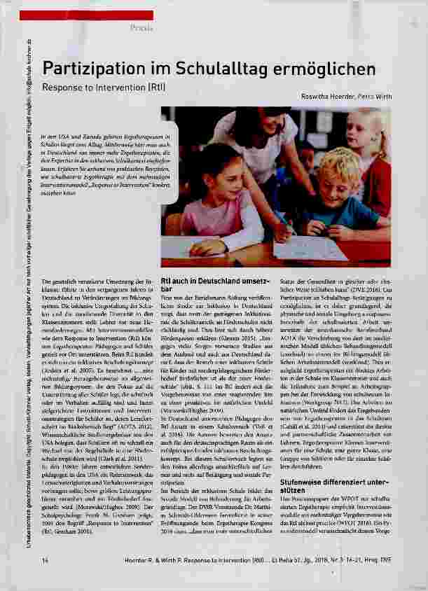 Vorschauseite 1: Partizipation im Schulalltag ermöglichen