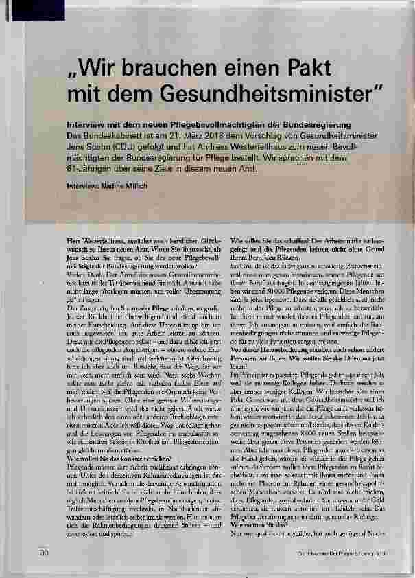 Vorschauseite 1: Wir brauchen einen Pakt mit dem Gesundheitsminister