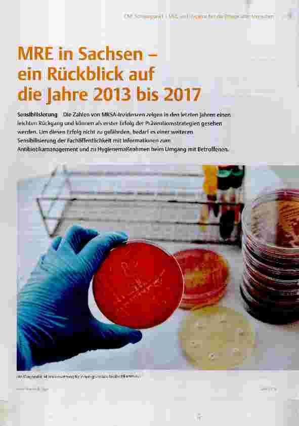 Vorschauseite 1: MRE in Sachsen ein Rückblick auf die Jahre 2013 bis 2017