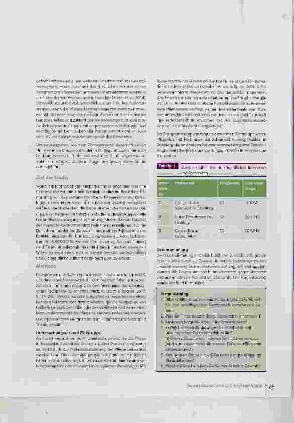 Vorschauseite 2: Motivation und Resilienz von onkologischen Fachpflegenden eine qualitative Studie