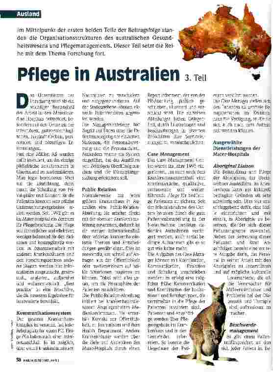Vorschauseite 1: Pflege in Australien (Teil 3)