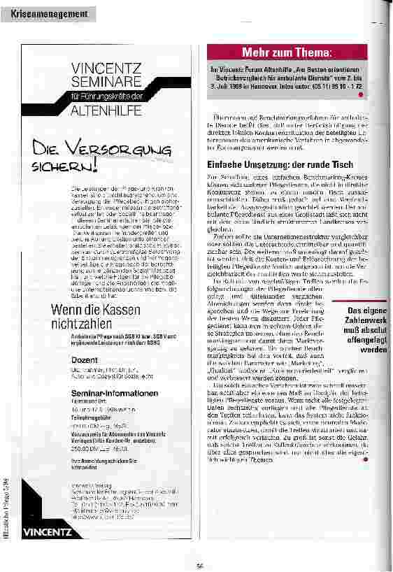 Vorschauseite 4: Radar für die Krise Referenzwerte als Signale im schwierigen Markt der Häuslichen Pflege