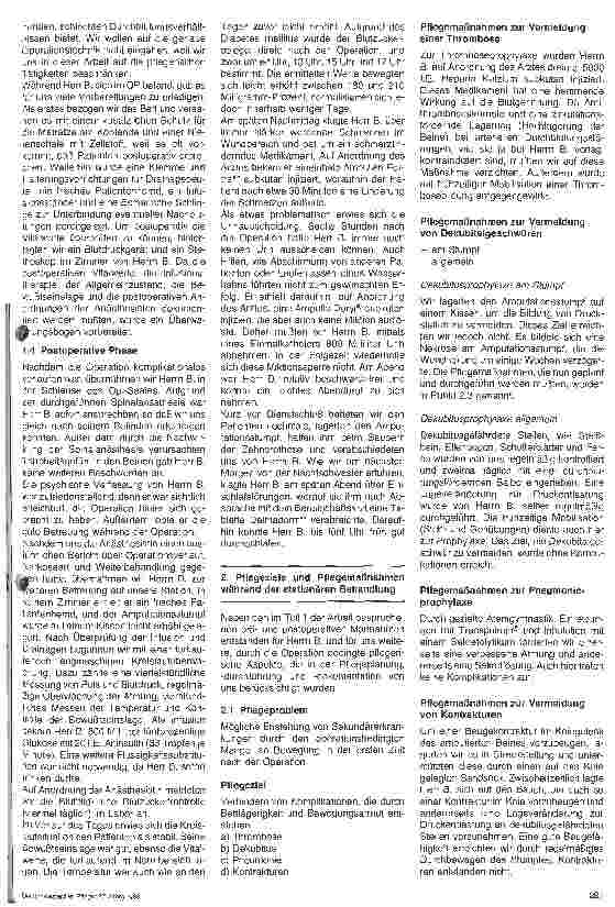 Vorschauseite 3: Braun-Preis für Krankenpflegeschulen 1987 Thema: Die Pflege eines Patienten nach Verlust einer Extremität aufgrund einer Amputation