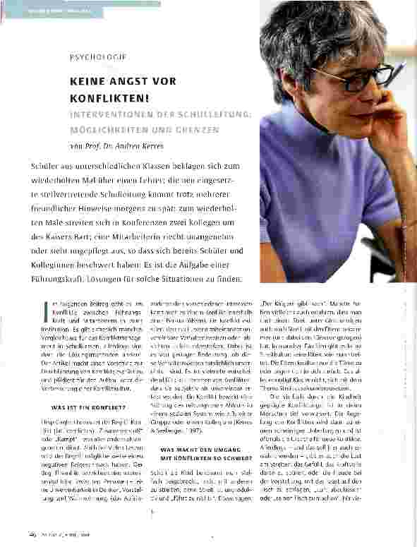 Vorschauseite 1: KEINE ANGST VOR KONFLIKTEN!