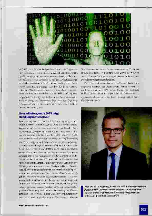 Vorschauseite 2: Digitalisierung und Robotik versus Personalknappheit