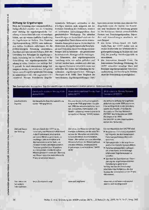 Vorschauseite 3: Wissenschaft und Forschung in der Ergotherapie voranbringen