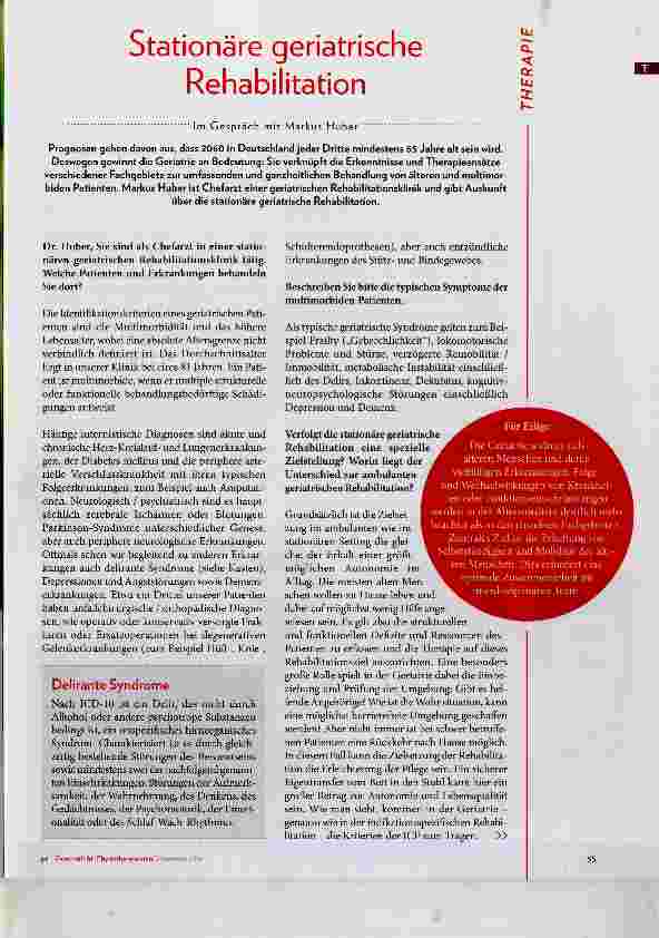 Vorschauseite 2: Stationäre geriatrische Rehabilitation
