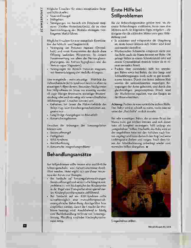 Vorschauseite 2: Stillprobleme Manchmal liegen die Ursachen beim Baby