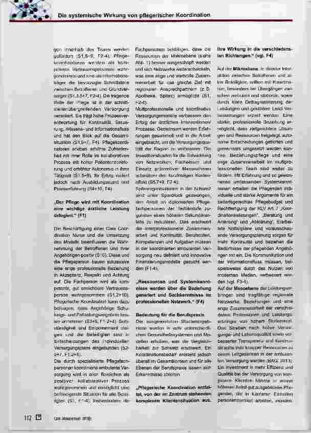 Vorschauseite 5: Die systemische Wirkung von pflegerischer Koordination in der ambulanten Versorgung