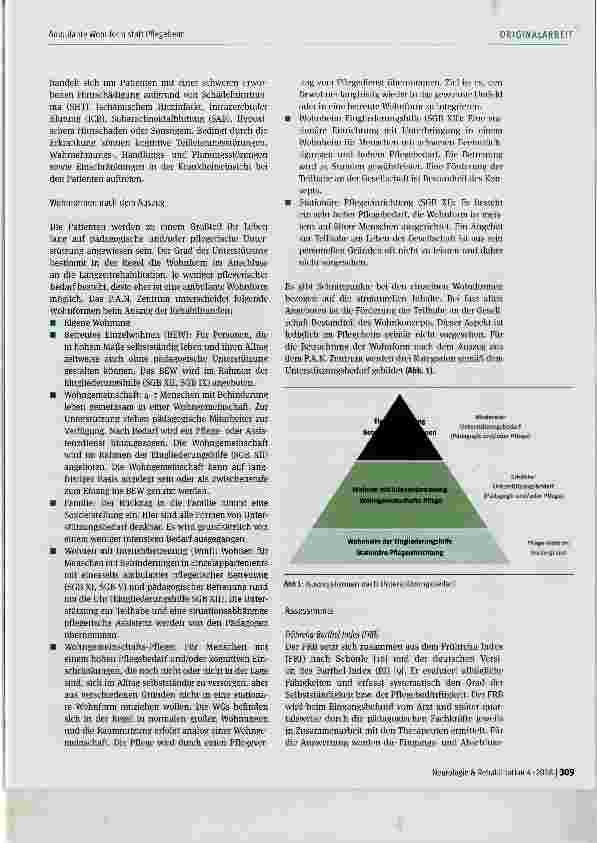 Vorschauseite 3: Ambulante Wohnform statt Pflegeheim Entwicklungsmöglichkeiten bei Personen mit erworbenen Hirnschädigungen in der Langzeitrehabilitation