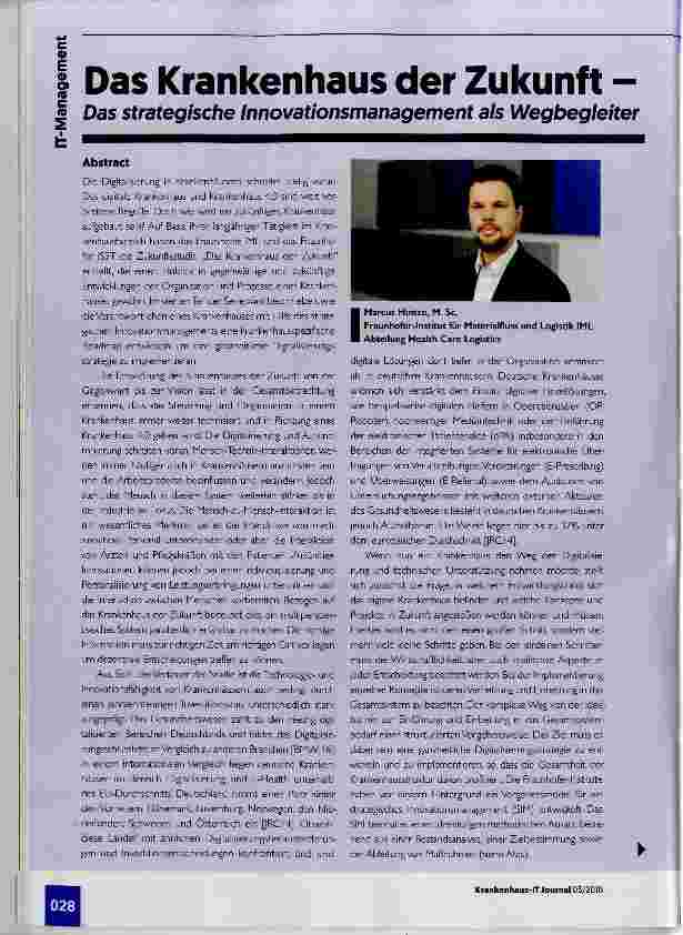 Vorschauseite 1: Das Krankenhaus der Zukunft Das strategische Innovationsmanagement als Wegbegieiter