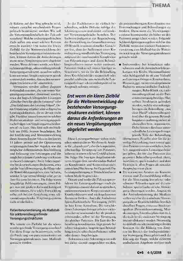 Vorschauseite 2: Anforderungen an ein modernes Vergütungssystem für ambulante Versorgung an der Sektorengrenze