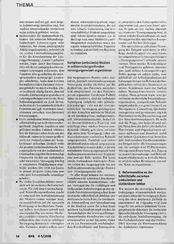 Vorschauseite 3: Anforderungen an ein modernes Vergütungssystem für ambulante Versorgung an der Sektorengrenze