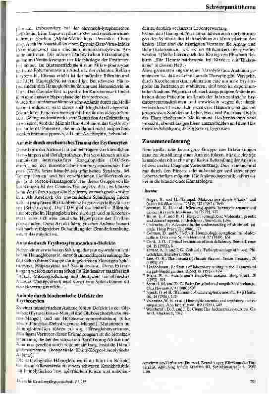 Vorschauseite 6: Klinik, Diagnostik und Therapie der Anämien