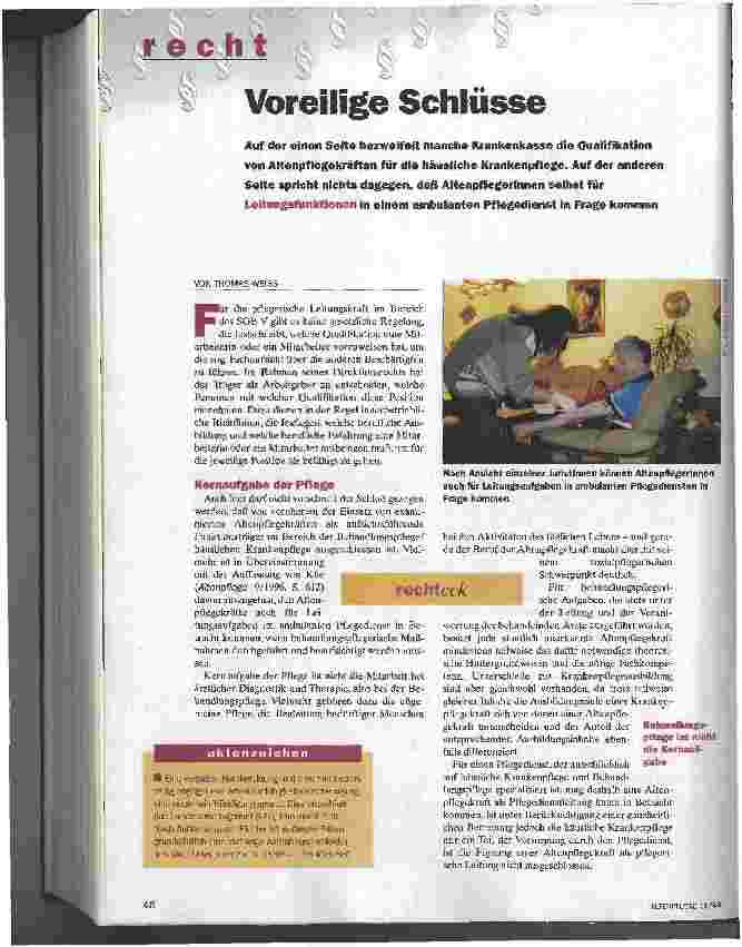 Vorschauseite 1: Voreilige Schlüsse