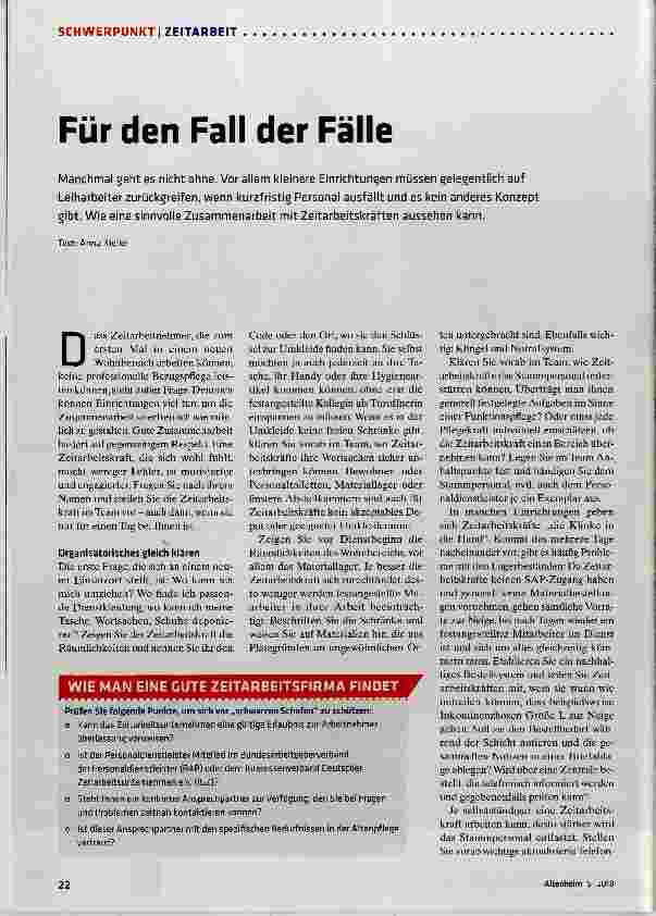 Vorschauseite 1: Für den Fall der Fälle