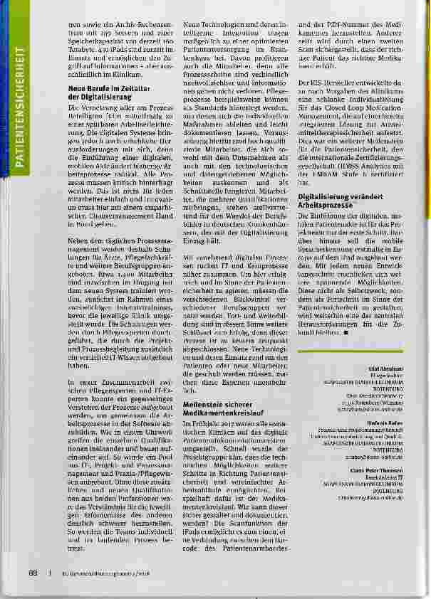 Vorschauseite 3: Mehr Patientensicherheit durch Digitalisierung