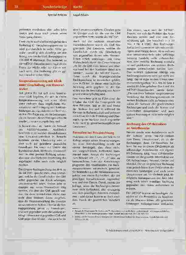 Vorschauseite 2: Steuerliche Beratung für Anästhesisten