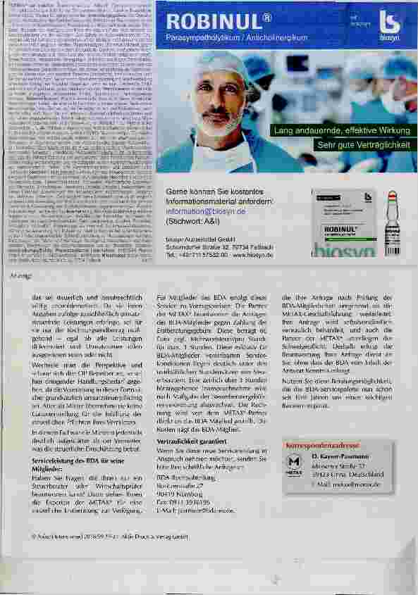 Vorschauseite 3: Steuerliche Beratung für Anästhesisten