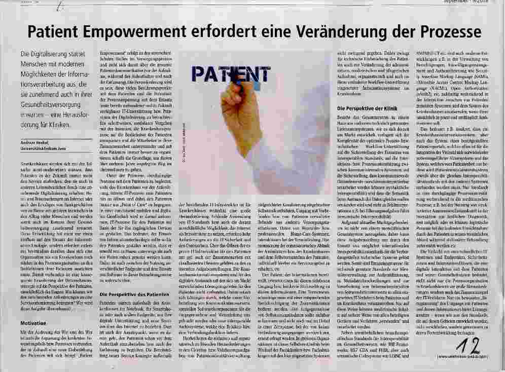 Vorschauseite 1: Patient Empowerment erfordert eine Veränderung der Prozesse