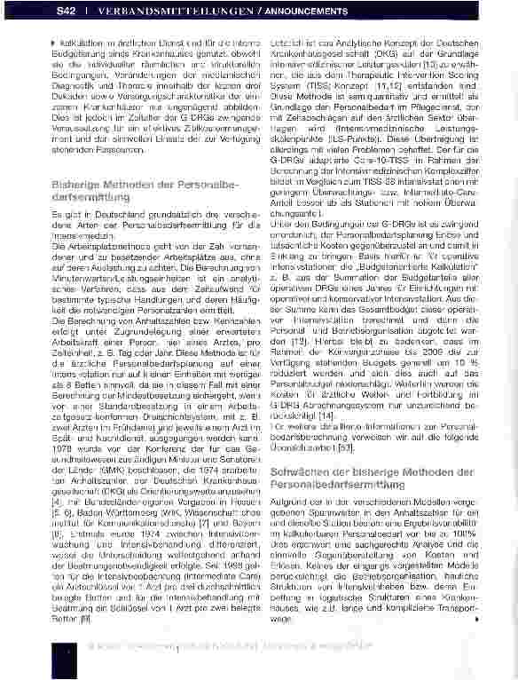 Vorschauseite 2: Personalbedarfsplanung in der Intensivmedizin irn DRG-Zeitalter - ein neues leistungsorientiertes Kalkulationsmodell