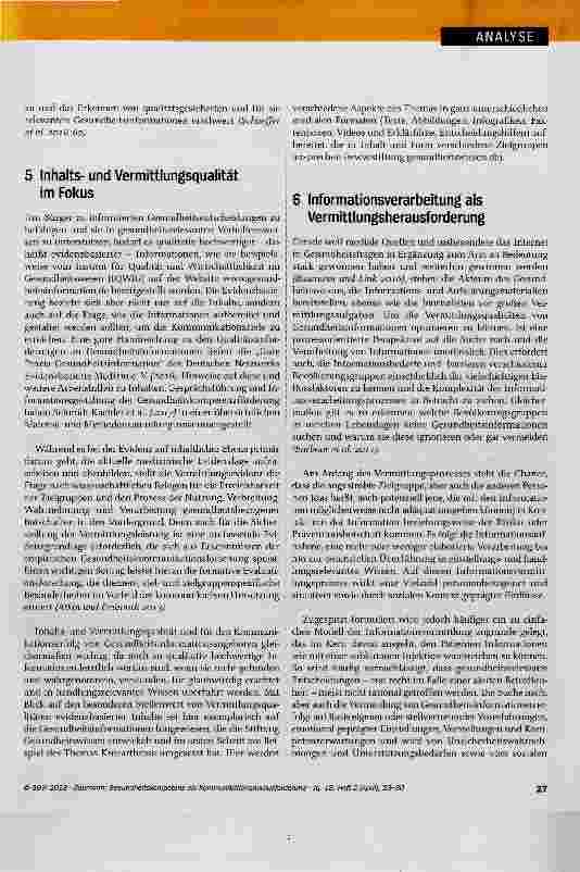 Vorschauseite 5: Gesundheitskompetenz als Kommunikationsherausforderung