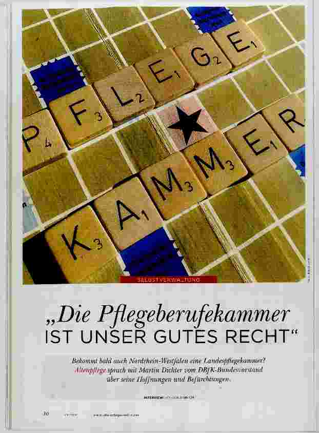 Vorschauseite 1: Die Pflegeberufekammer IST UNSER GUTES RECHT
