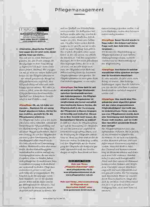 Vorschauseite 3: Die Pflegeberufekammer IST UNSER GUTES RECHT