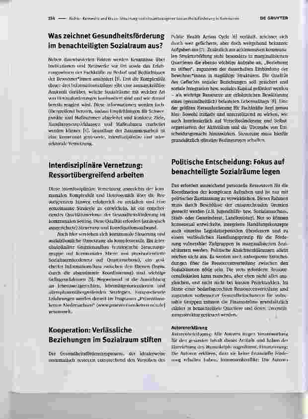 Vorschauseite 2: Steuerung sozialraumbezogener Gesundheitsförderung in Kommunen