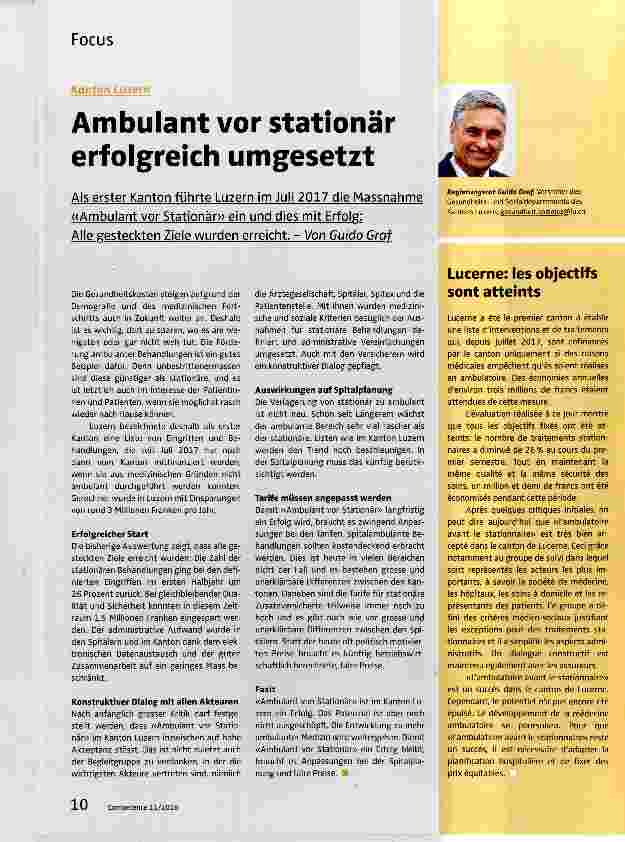 Vorschauseite 1: Ambulant vor stationär erfolgreich umgesetzt
