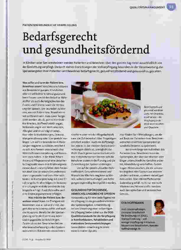 Vorschauseite 1: Bedarfsgerecht und gesundheitsfördernd