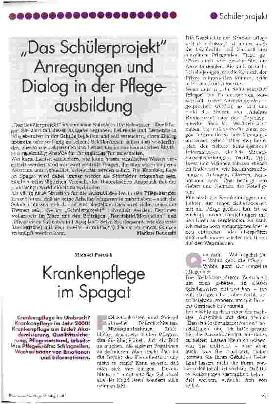 Vorschauseite 1: Krankenpflege im Spagat