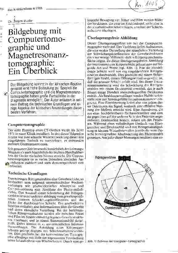 Vorschauseite 1: Bildgebung mit Computertomographie und Magnetresonanztomographie: Ein Überblick