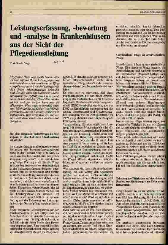 Vorschauseite 1: Leistungserfassung, -bewertung und -analyse in Krankenhäusern aus Sicht der Pflegedienstleitung