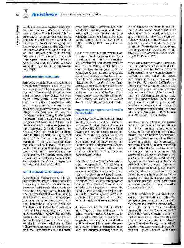 Vorschauseite 4: Perioperative Zahnschäden
