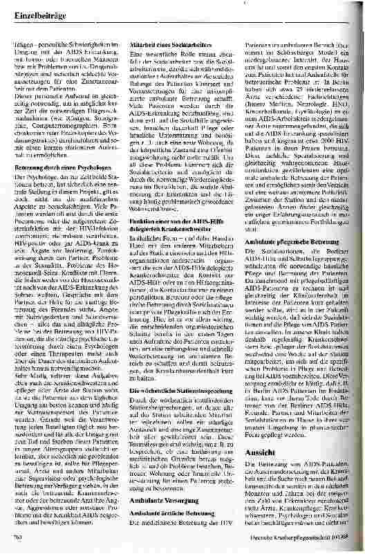 Vorschauseite 2: Das Schöneberger Modell / Beispiele für die ambulante und stationäre Betreuung von AIDS - Patienten