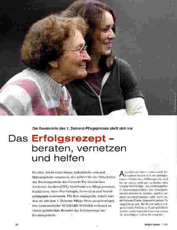 Vorschauseite 1: Erfolgsrezept - beraten, vernetzen und helfen