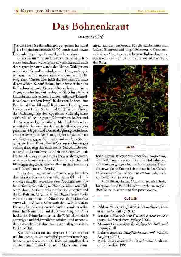 Vorschauseite 1: Das Bohnenkraut