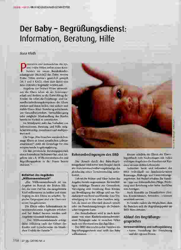 Vorschauseite 1: Der Baby Begrüßungsdienst: Information, Beratung, Hilfe