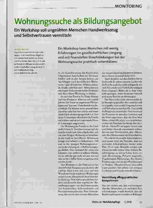 Vorschauseite 1: Wohnungssuche als Bildungsangebot
