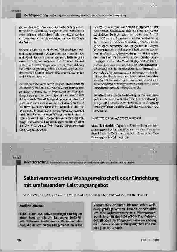 Vorschauseite 1: Selbstverantwortete Wohngemeinschaft oder Einrichtung mit umfassendem Leistungsangebot