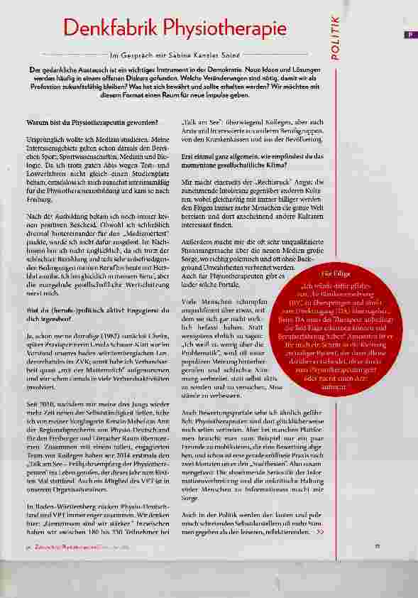 Vorschauseite 1: Denkfabrik Physiotherapie