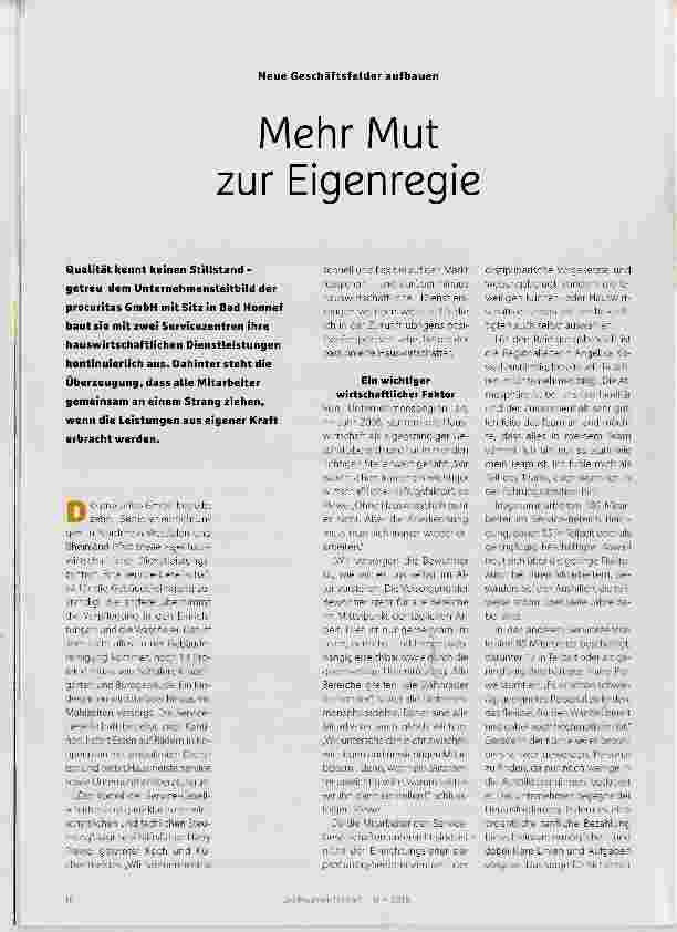 Vorschauseite 1: Mehr Mut zur Eigenregie