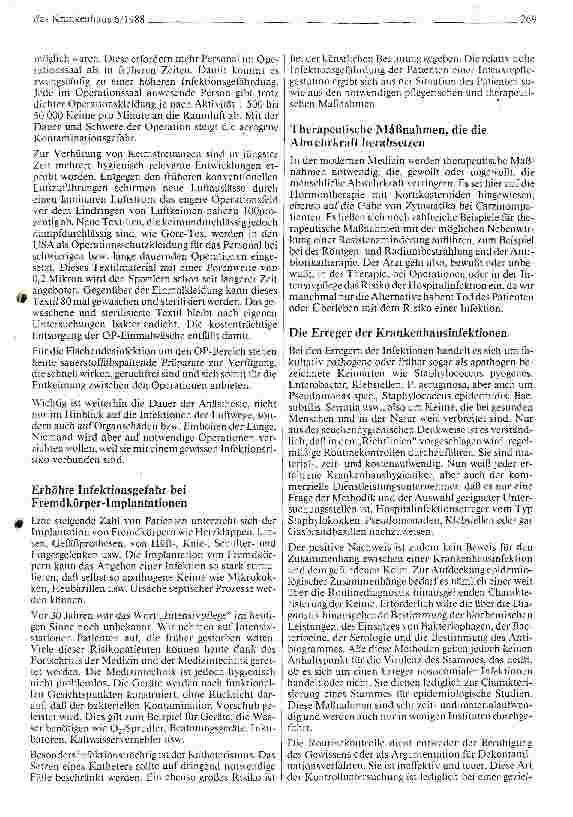 Vorschauseite 2: Krankenhausinfektionen - eine Bilanz