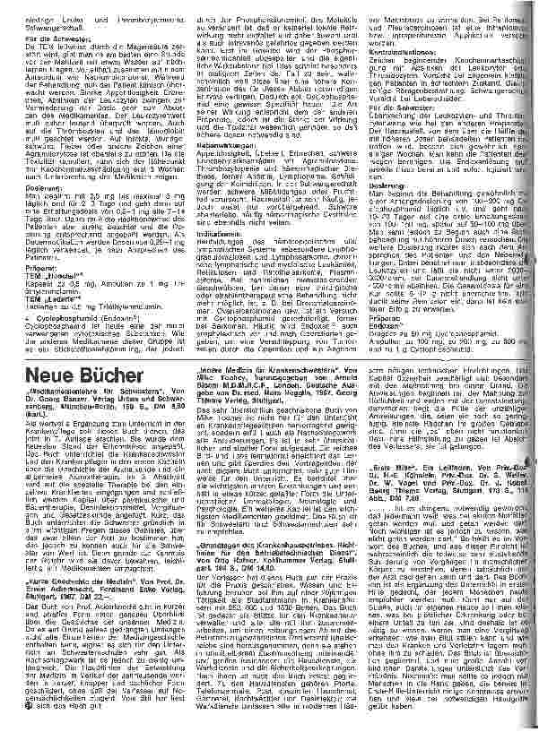Vorschauseite 3: Kleine Arzneimittelkunde 23. Folge: Die Chemotherapie bösartiger Geschwülste